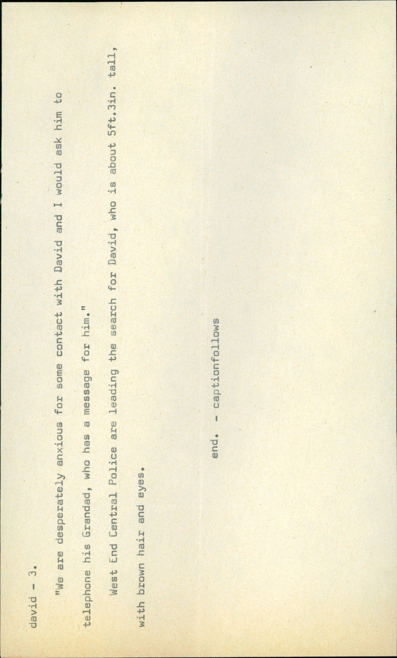 Murdered And Missing Person 1971: - Vintage Photograph