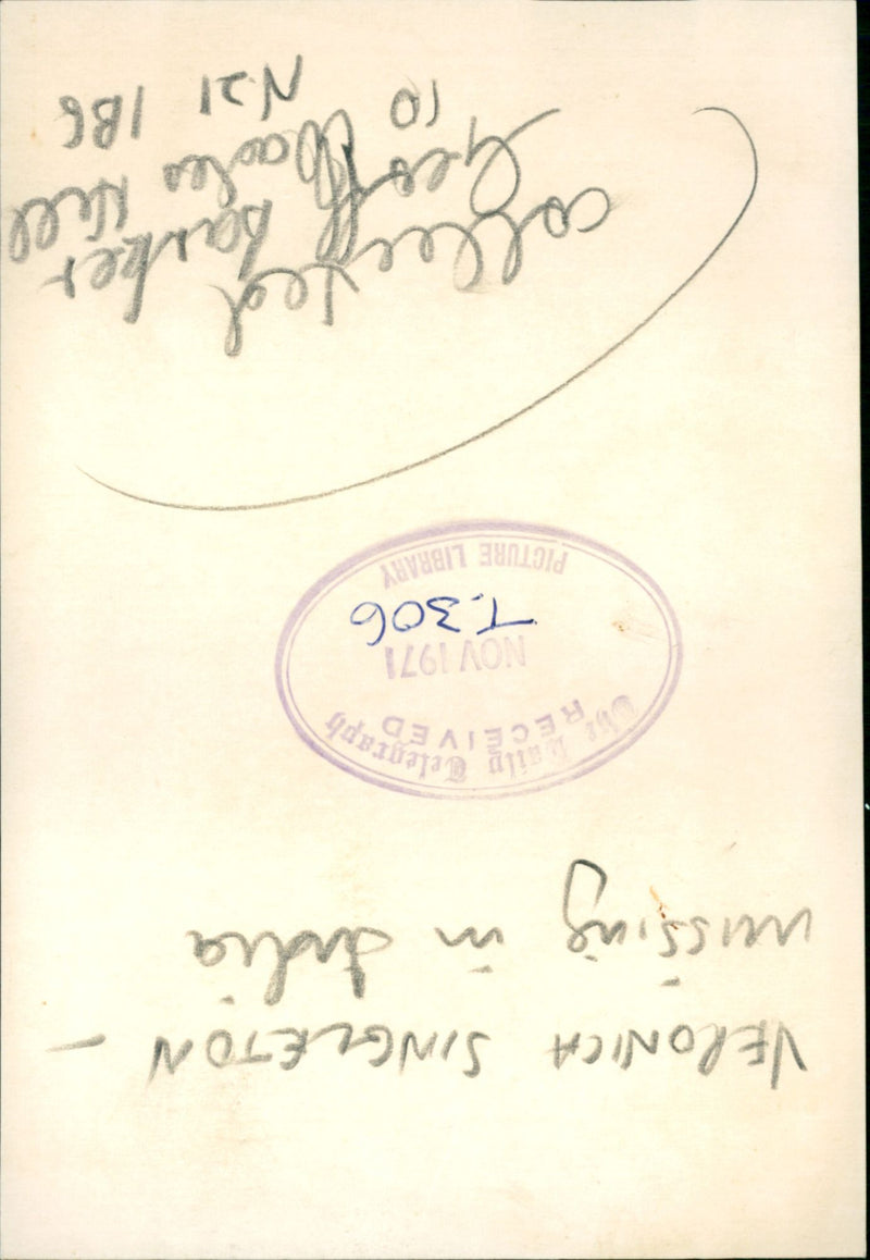 Murdered And Missing Person 1971:Veronica Singlenton. - Vintage Photograph