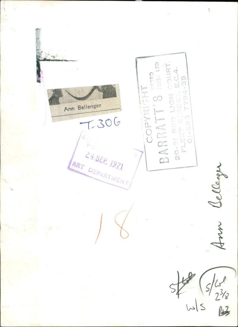 Murdered And Missing Person 1971:Ann Belenger. - Vintage Photograph