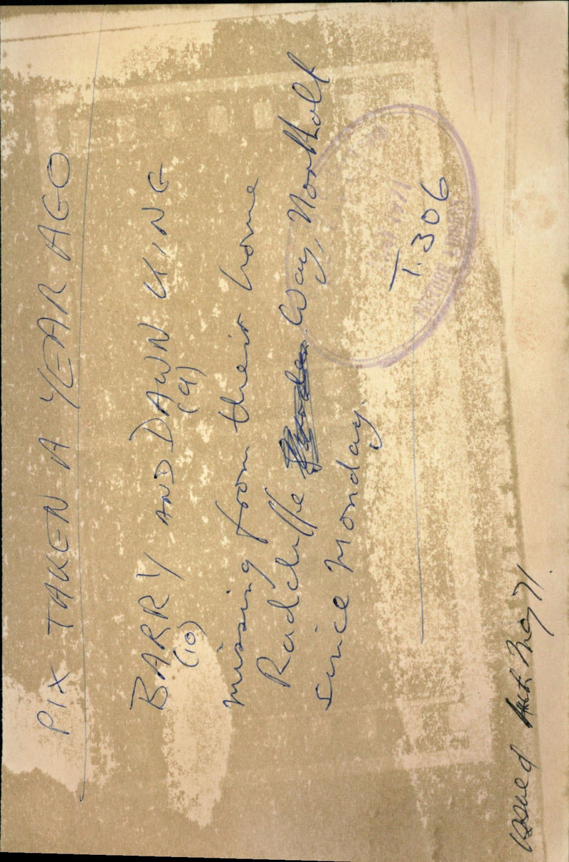 Murdered And Missing Person 1971: - Vintage Photograph