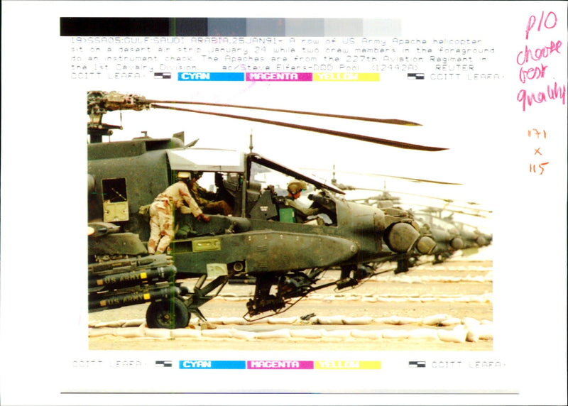 Iraq Un War Airforce:Apacha Helicopter. - Vintage Photograph