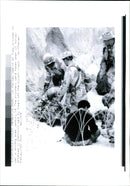 Iraq war pow:U.S marines search an iraq prissoners - Vintage Photograph