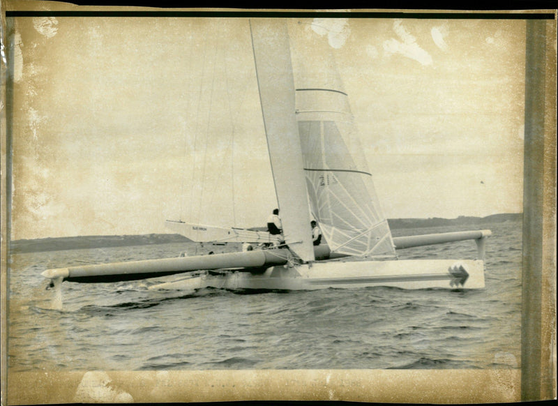 Ship: Yacht: Blue Arrow. - Vintage Photograph
