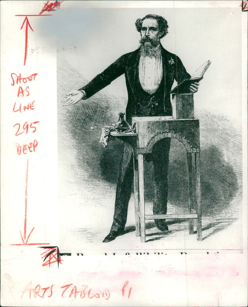 Charles Dickens Writer. - Vintage Photograph