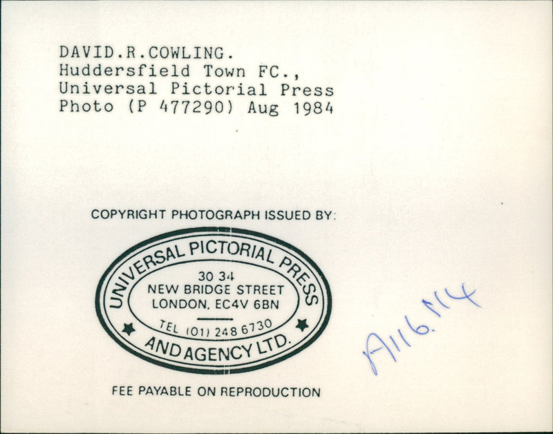 David Cowling - Vintage Photograph