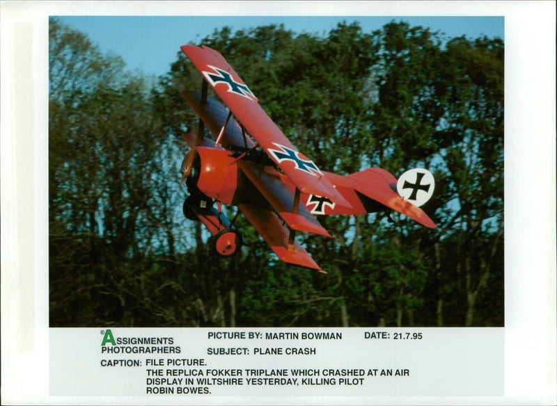 Aircraft: Fokker Triplane - Vintage Photograph