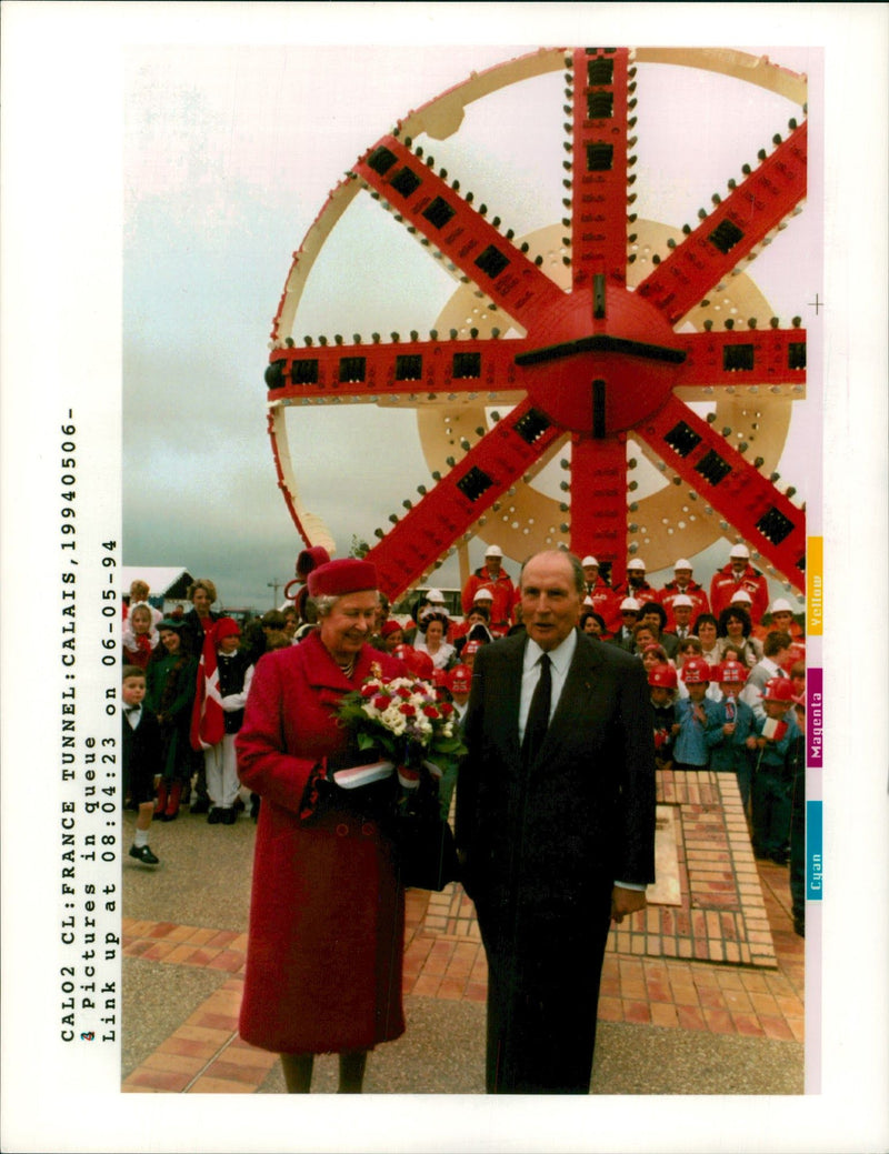 Francois Mitterrand and Queen Elizabeth II - Vintage Photograph