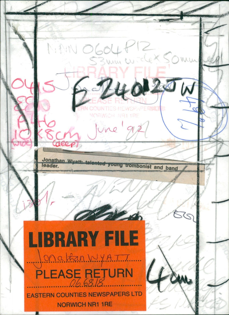 Musician:jonathan wyatt. - Vintage Photograph