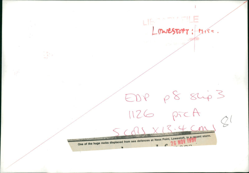 The huge rocks at Lowestoft Ness Point - Vintage Photograph