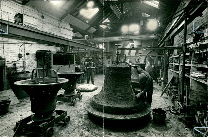 Whitechapel Bell Foundry:the core of one of a peal of 13 bells. - Vintage Photograph