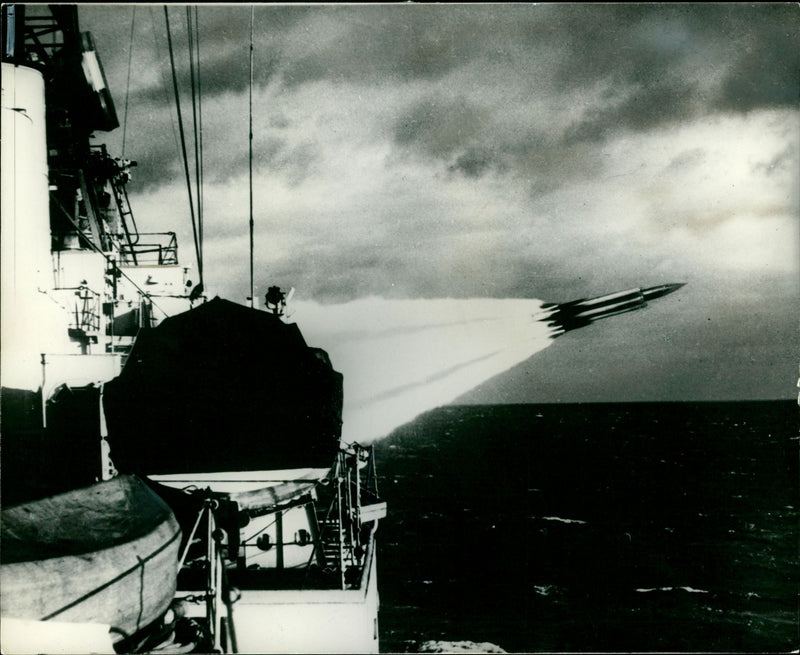 Guided missile:a sealing test missile. - Vintage Photograph