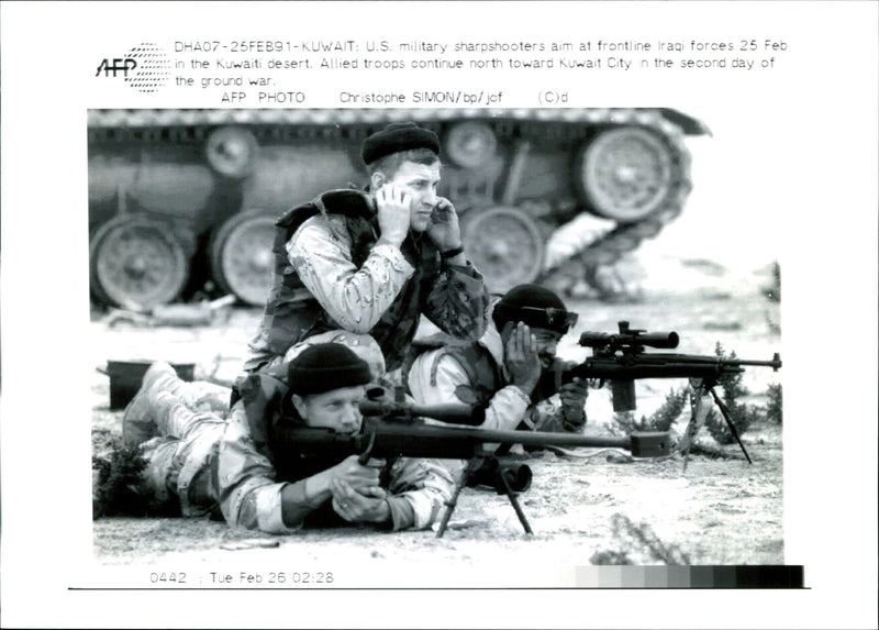 US military sharpshooters. - Vintage Photograph