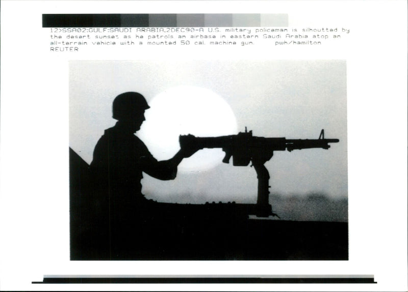 A US military policeman. - Vintage Photograph