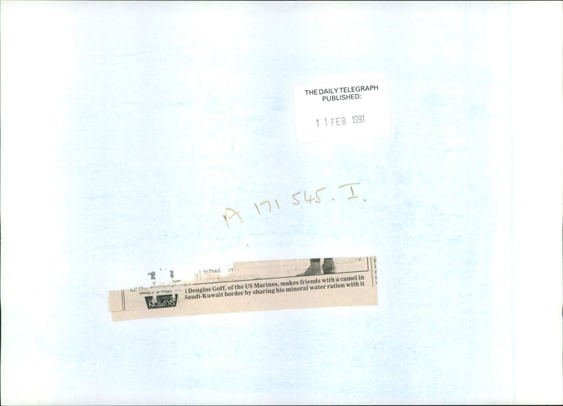 Douglas Goff with a camel. - Vintage Photograph