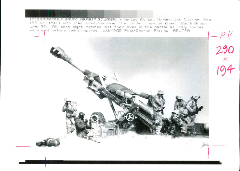 Iraq UN War:United States Marine. - Vintage Photograph