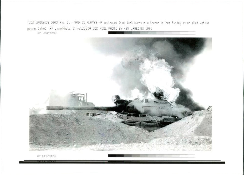 Gulf War:flames of defeat. - Vintage Photograph