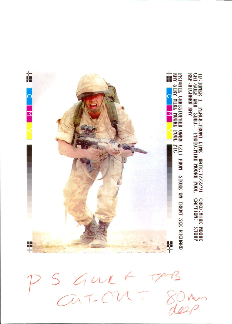 Gulf War:Private Christopher Owen. - Vintage Photograph