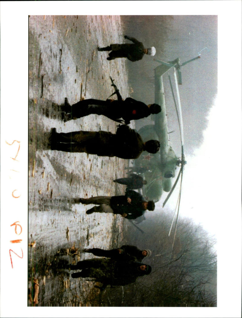 Chechen separatist fighters. - Vintage Photograph