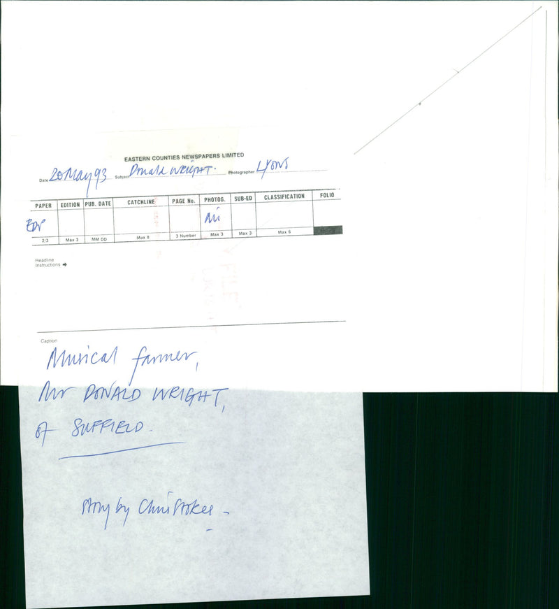 Donald Wright:Musical Farmer - Vintage Photograph