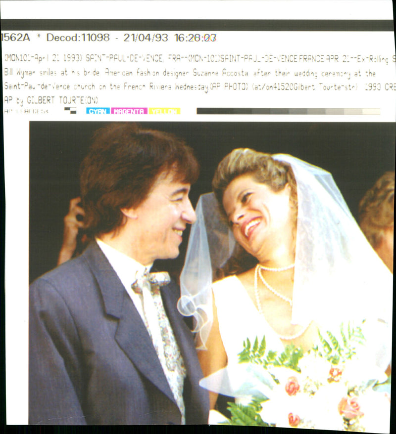 Bill Wyman and Suzanne Accosta. - Vintage Photograph