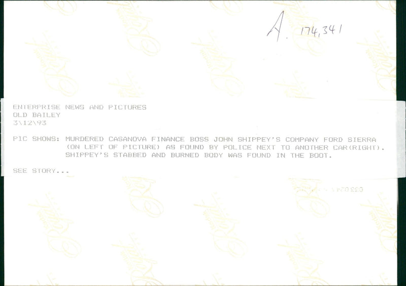 Murdered casanova finance boss Shippey john. - Vintage Photograph