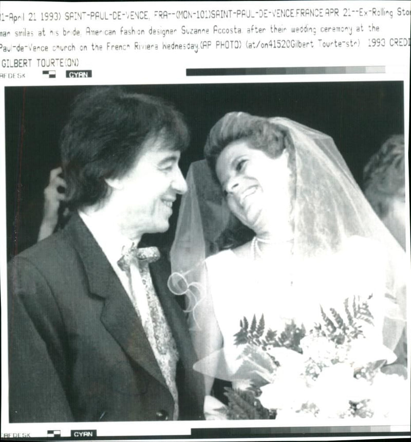 Bill Wyman and Suzanne Accosta. - Vintage Photograph