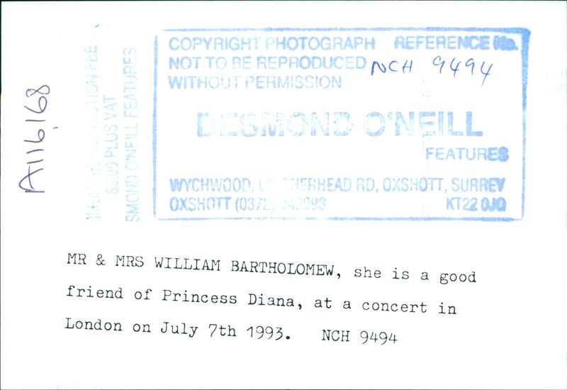 Bartholomew William and his wife at a concert - Vintage Photograph