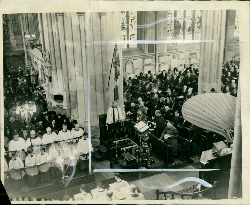Memorial service to king george. - Vintage Photograph