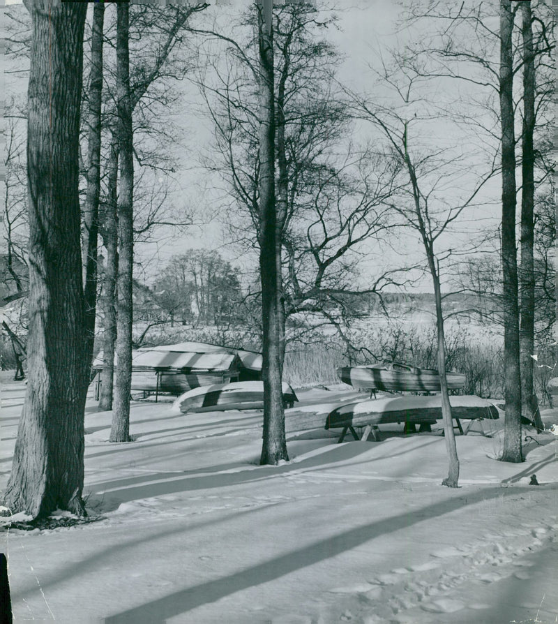 StrÃ¤ngnÃ¤s winter landscape - Vintage Photograph