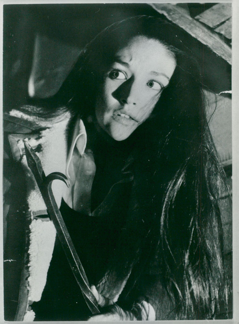 Argentine-British actress Olivia Hussey in the movie "Still Night Bloody Night" directed by Bob Clark 1975. - Vintage Photograph