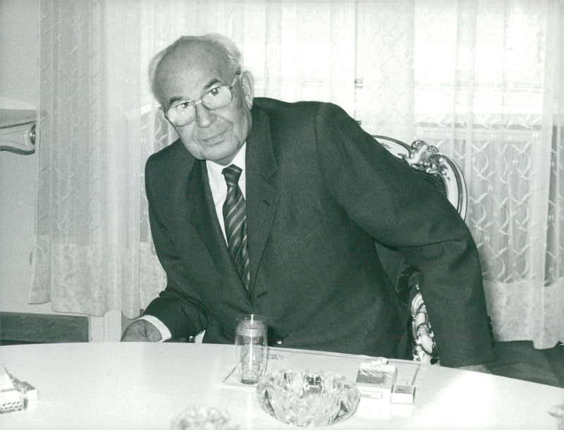 Czechoslovak politician GustÃ¡v HusÃ¡k. - Vintage Photograph