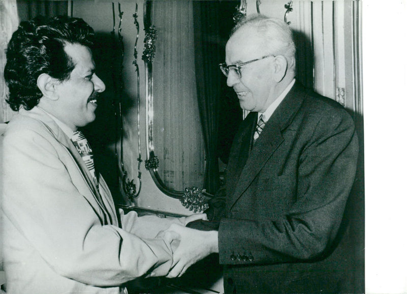 Czechoslovak politician GustÃ¡v HusÃ¡k (t.h). - Vintage Photograph