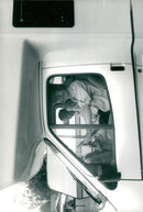 Anders Hultman i husbilen "Spacy" - Vintage Photograph