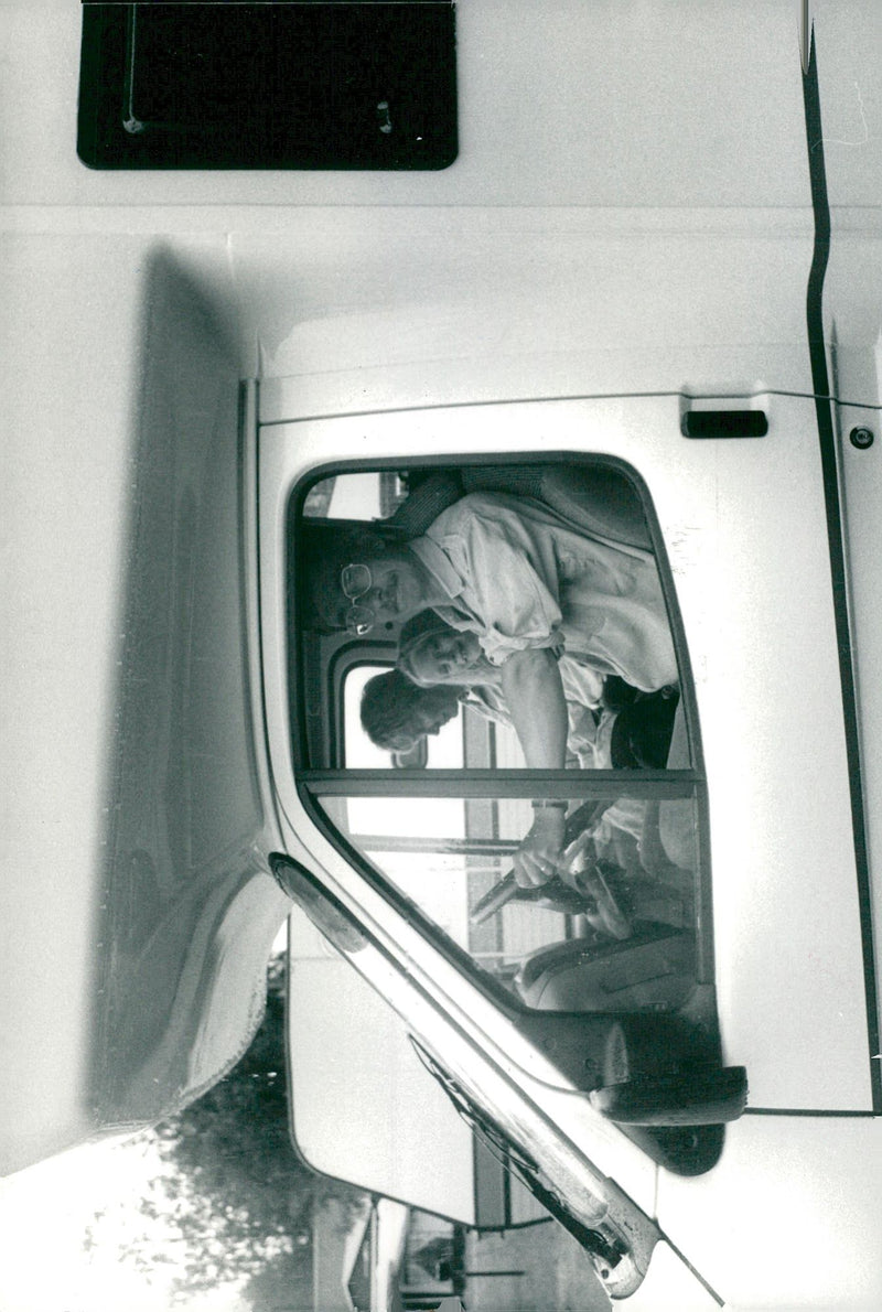 Anders Hultman i husbilen "Spacy" - Vintage Photograph