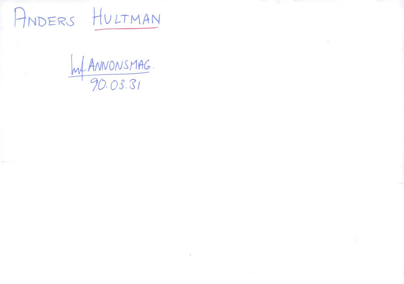 Anders Hultman - Vintage Photograph