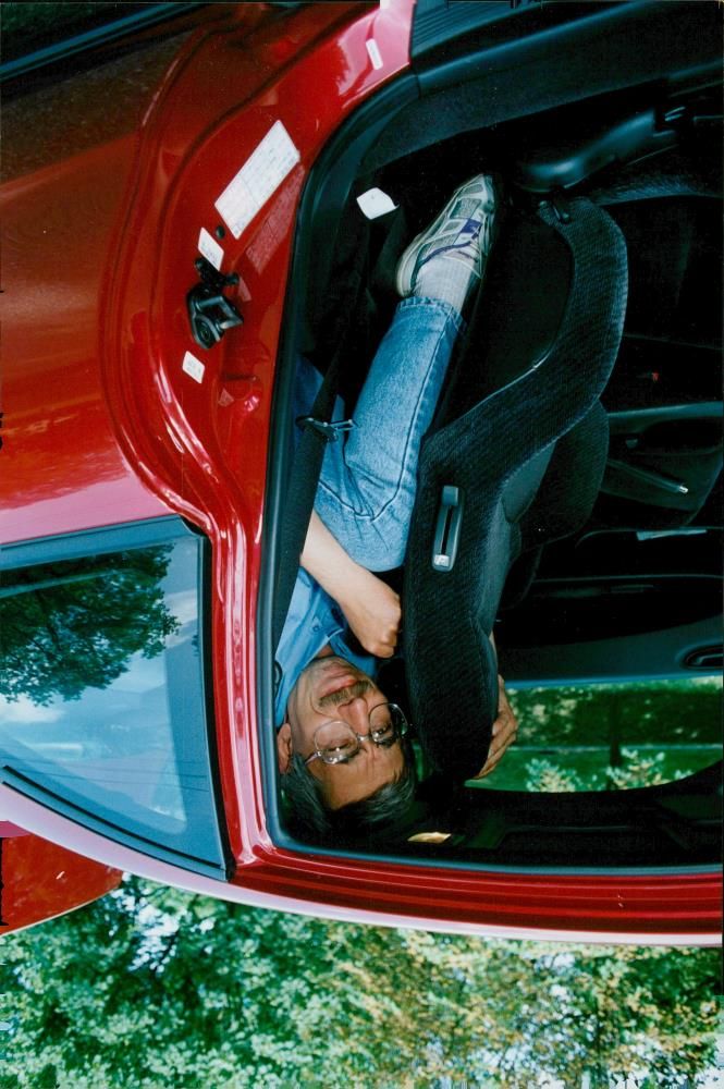 Anders Hultman in his Honda Prelude - Vintage Photograph