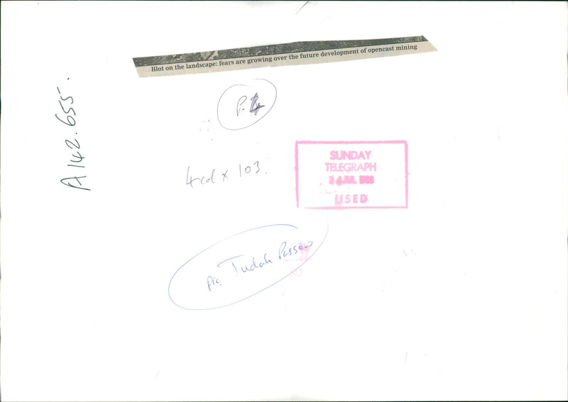 Open-pit mining: Blot on the landscape. - Vintage Photograph