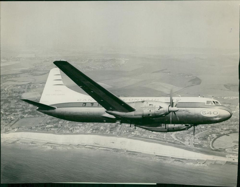 Convair Slo aircraft: New canadian airliner shows its paces in britain. - Vintage Photograph