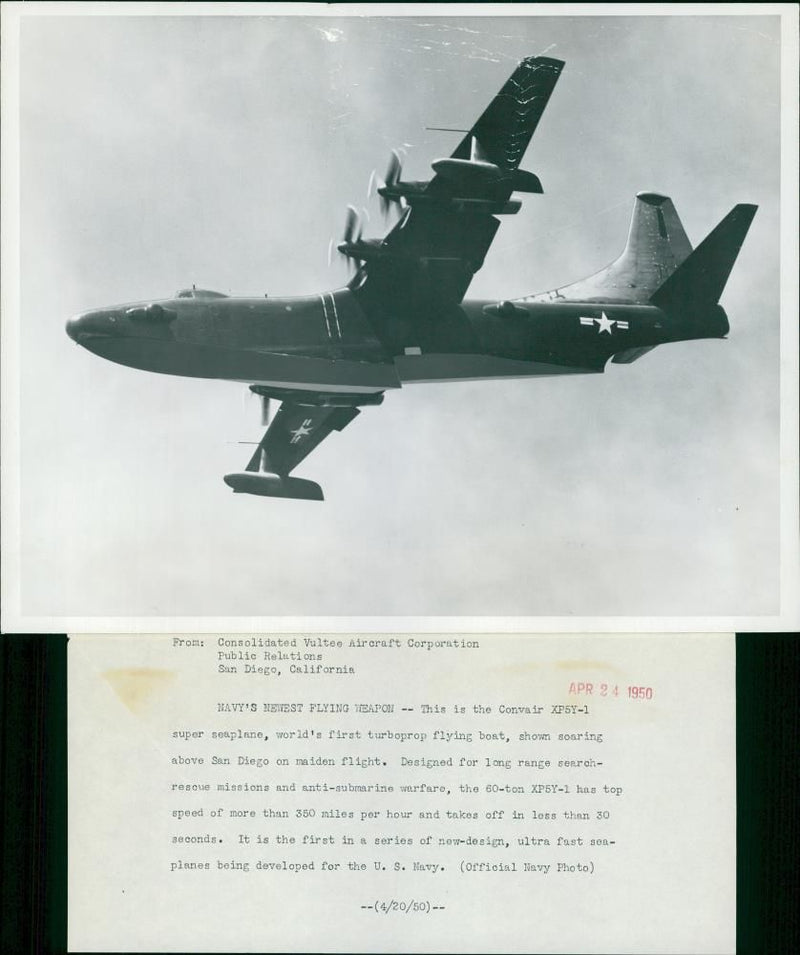 Convair xpsy 1 aircraft: - Vintage Photograph