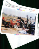 Australia, Road accident:The wreckage of the Ferrari F40 car. - Vintage Photograph