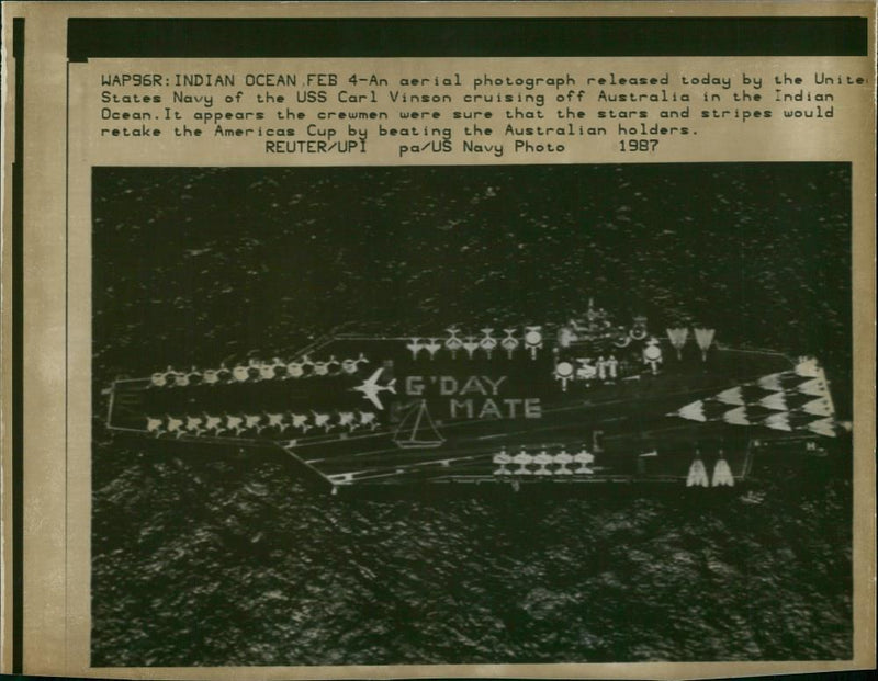 Ships: USS Carl Vinson. - Vintage Photograph