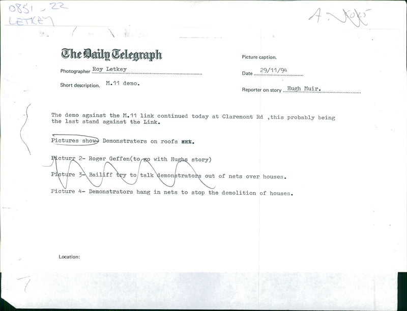 M11 roads:the demo against the m11 link continued. - Vintage Photograph