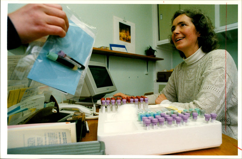 Blood and Urine test - Vintage Photograph