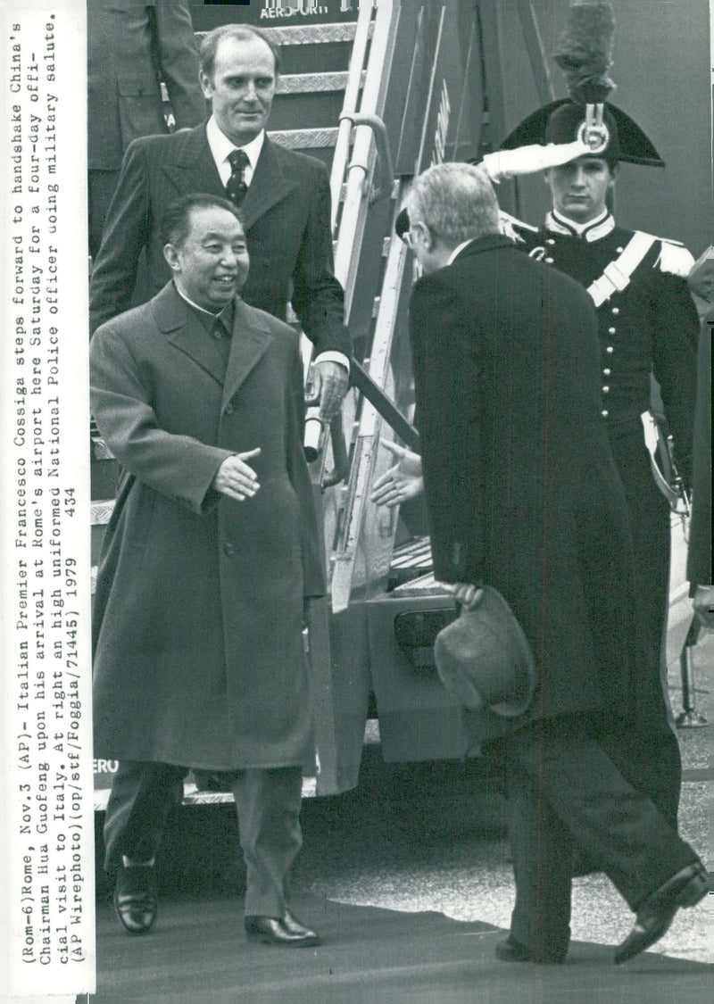 Hua Guofeng Politician China Miscellaneous: Italian Premier Francesco - Vintage Photograph