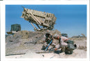 US soldiers set up a Patriot anti-missile battery. - Vintage Photograph