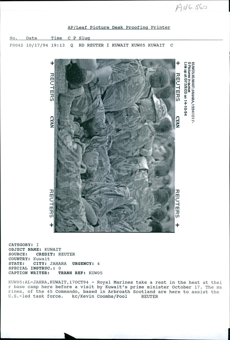 Royal Marines take a rest. - Vintage Photograph