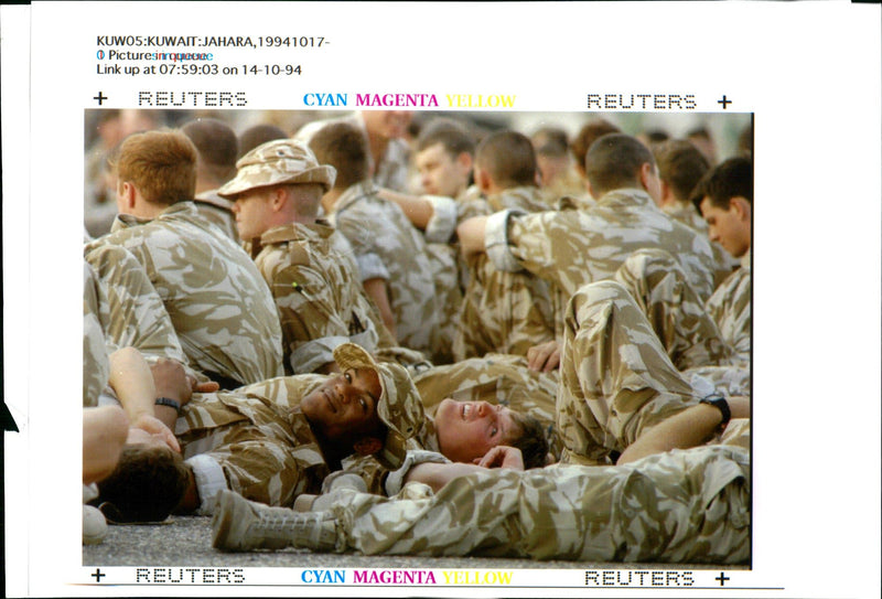 Royal Marines take a rest. - Vintage Photograph