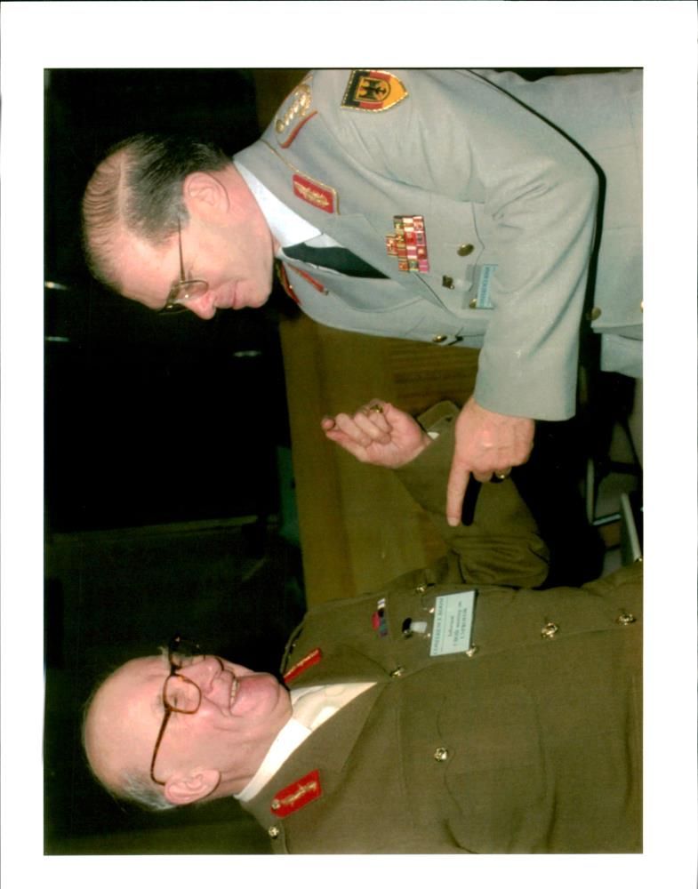 Peter Anthony Inge with gen. klaus bauman. - Vintage Photograph