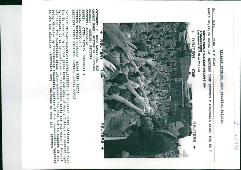 1996 AUSTRALIAN MINISTER PAUL KEAT TONY PRIME KEATING WRITER LADY MOVEMENT - Vintage Photograph