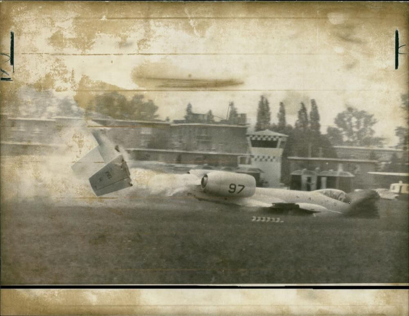 Aircraft crash at paris:an american a-10 crashing. - Vintage Photograph